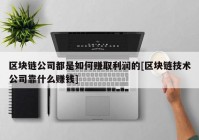 区块链公司都是如何赚取利润的[区块链技术公司靠什么赚钱]