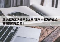 深圳云海区块链平台公司[深圳市云海产业运营管理有限公司]