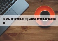 啥是区块链龙头公司[区块链的龙头企业有哪些]